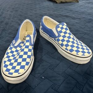 Vans Checkered Classics Slip Ons Blue